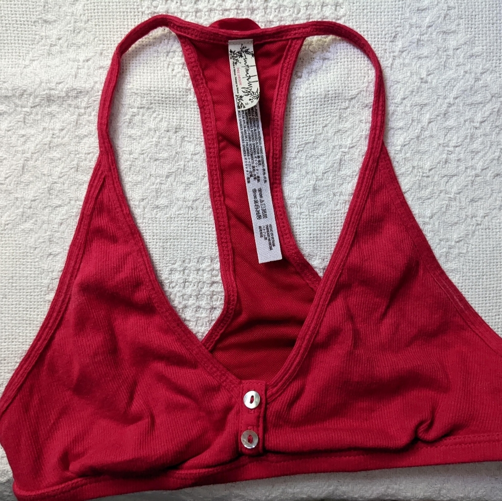 Free People Intimately FP Red Ribbed Bralette - Picture 6 of 8